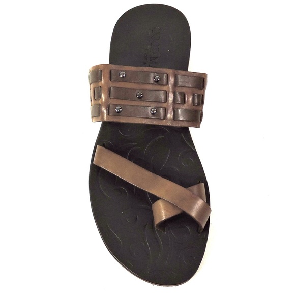 GOODMAN ?? MEN\'S BROWN LEATHER COMFORT FLAT SUMMER SANDALS main image 5